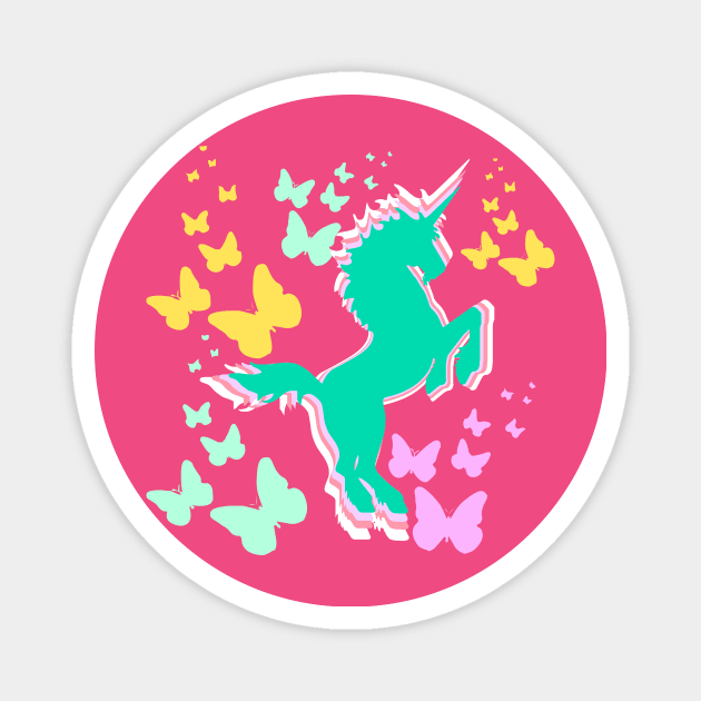 Unicorn and Butterflies Magnet by TheDaintyTaurus